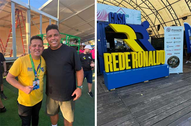 Fabio Stefanini y Ronaldo Fenómeno en la “Casa Rede Ronaldo” durante la Copa Mundial de la FIFA 2026.
