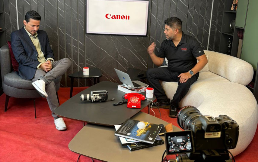 Clecio Roberto, Ejecutivo de Cuentas de productos profesionales de Canon do Brasil y Victor Dupret, Especialista de productos de Merlin Distributor
